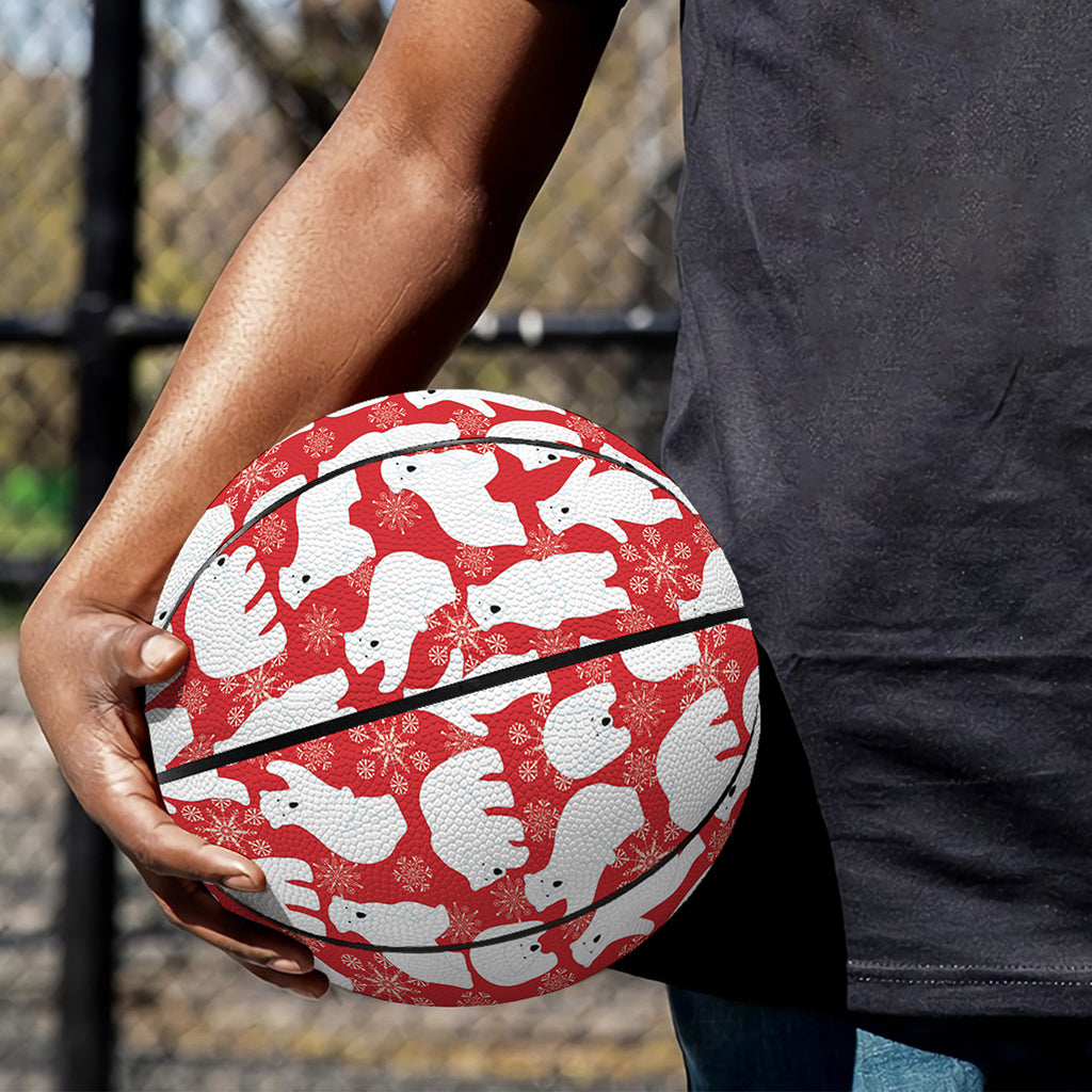Polar Bear And Snowflake Pattern Print Basketball