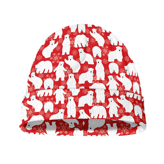 Polar Bear And Snowflake Pattern Print Beanie