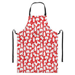 Polar Bear And Snowflake Pattern Print Bib Apron With Pocket