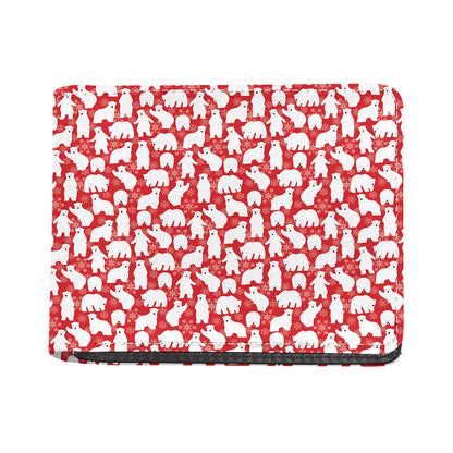 Polar Bear And Snowflake Pattern Print Bifold Wallet