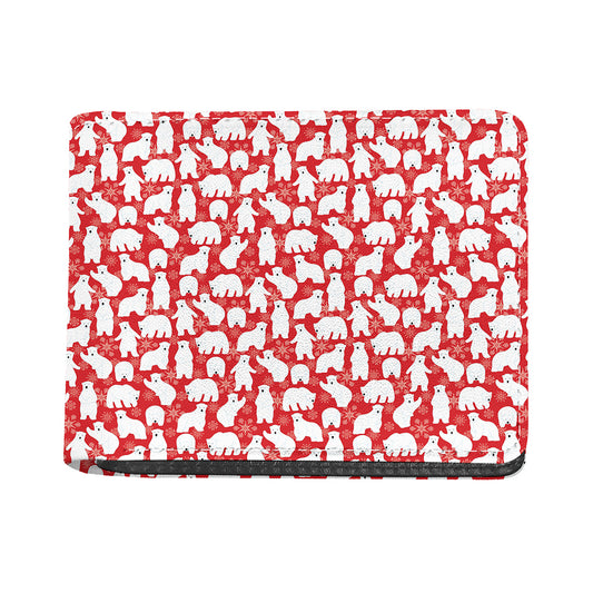 Polar Bear And Snowflake Pattern Print Bifold Wallet