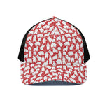 Polar Bear And Snowflake Pattern Print Black Mesh Trucker Cap