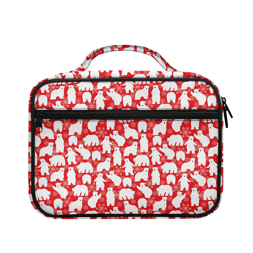 Polar Bear And Snowflake Pattern Print Briefcase Bible Bag