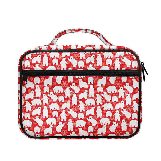 Polar Bear And Snowflake Pattern Print Briefcase Bible Bag