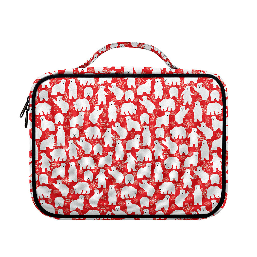 Polar Bear And Snowflake Pattern Print Briefcase Bible Bag
