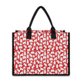 Polar Bear And Snowflake Pattern Print Canvas Tote Bag