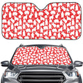 Polar Bear And Snowflake Pattern Print Car Windshield Sun Shade