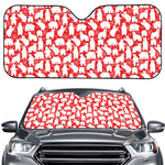 Polar Bear And Snowflake Pattern Print Car Windshield Sun Shade