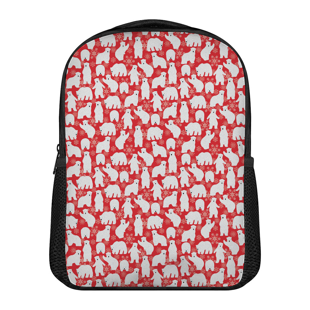 Polar Bear And Snowflake Pattern Print Casual Backpack