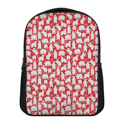 Polar Bear And Snowflake Pattern Print Casual Backpack