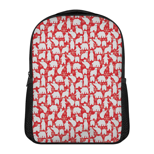 Polar Bear And Snowflake Pattern Print Casual Backpack