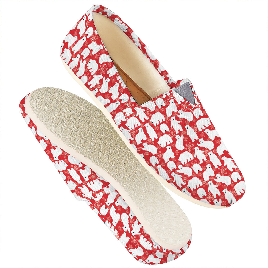 Polar Bear And Snowflake Pattern Print Casual Shoes
