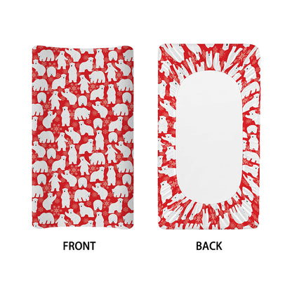Polar Bear And Snowflake Pattern Print Changing Pad Cover
