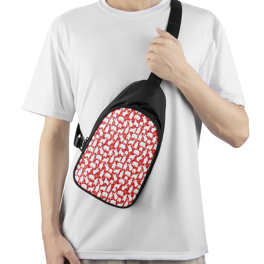 Polar Bear And Snowflake Pattern Print Chest Bag