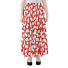 Polar Bear And Snowflake Pattern Print Chiffon Maxi Skirt