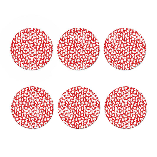 Polar Bear And Snowflake Pattern Print Coaster Set