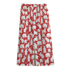 Polar Bear And Snowflake Pattern Print Cotton Front Slit Maxi Skirt