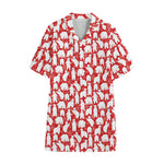 Polar Bear And Snowflake Pattern Print Cotton Hawaiian Shirt