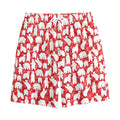Polar Bear And Snowflake Pattern Print Cotton Shorts
