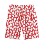 Polar Bear And Snowflake Pattern Print Cotton Shorts