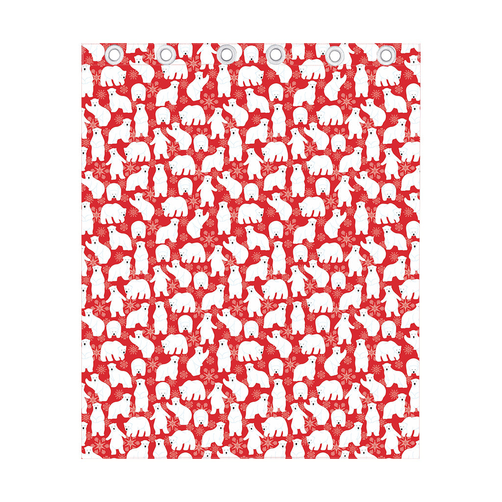 Polar Bear And Snowflake Pattern Print Curtain