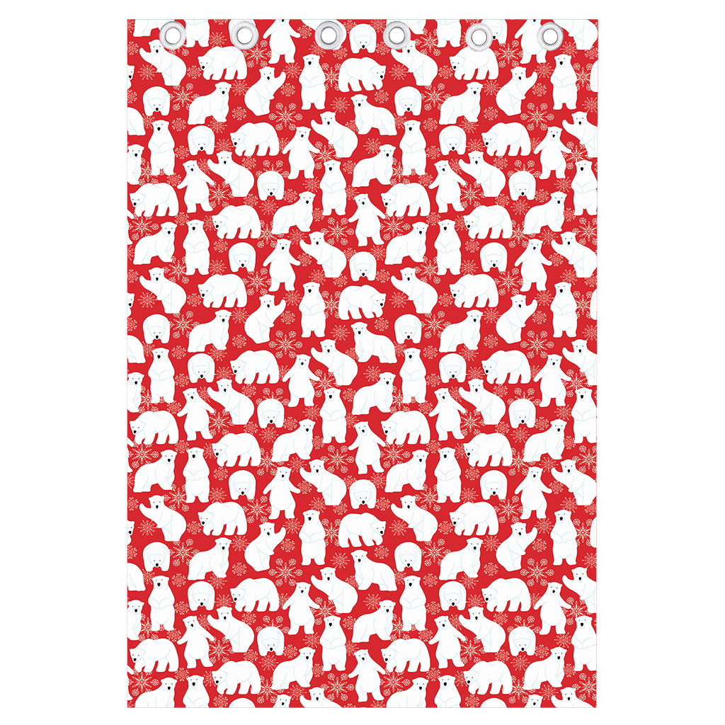 Polar Bear And Snowflake Pattern Print Curtain