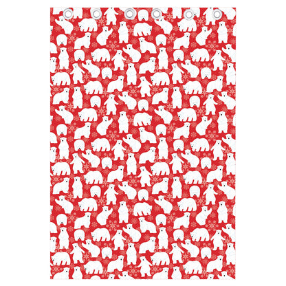 Polar Bear And Snowflake Pattern Print Curtain