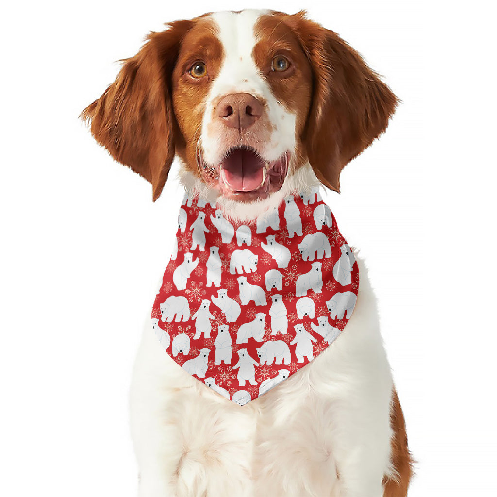 Polar Bear And Snowflake Pattern Print Dog Bandana