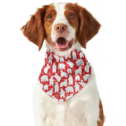 Polar Bear And Snowflake Pattern Print Dog Bandana