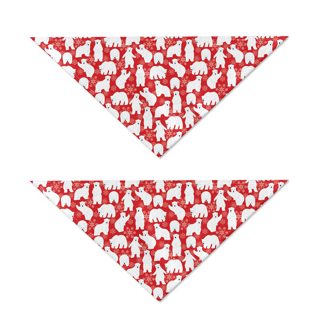 Polar Bear And Snowflake Pattern Print Dog Bandana