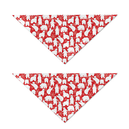 Polar Bear And Snowflake Pattern Print Dog Bandana