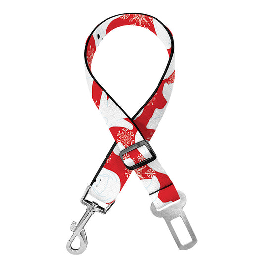 Polar Bear And Snowflake Pattern Print Dog Seat Belt