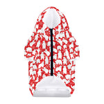 Polar Bear And Snowflake Pattern Print Dog Zip Up Hoodie