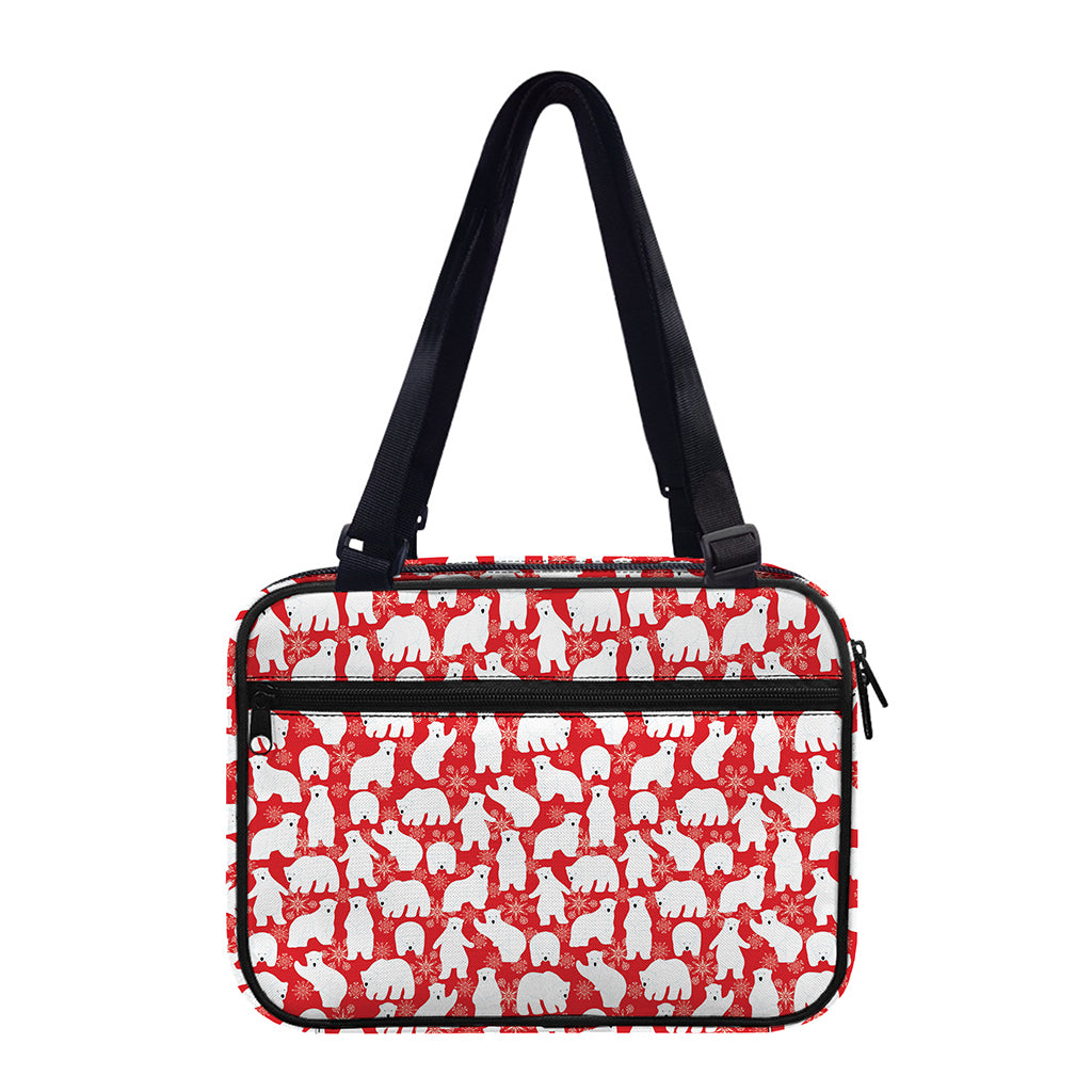 Polar Bear And Snowflake Pattern Print Double Strap Bible Bag