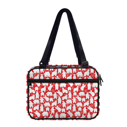 Polar Bear And Snowflake Pattern Print Double Strap Bible Bag