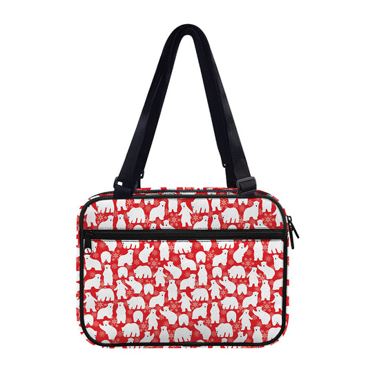 Polar Bear And Snowflake Pattern Print Double Strap Bible Bag