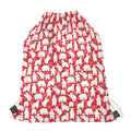 Polar Bear And Snowflake Pattern Print Drawstring Bag