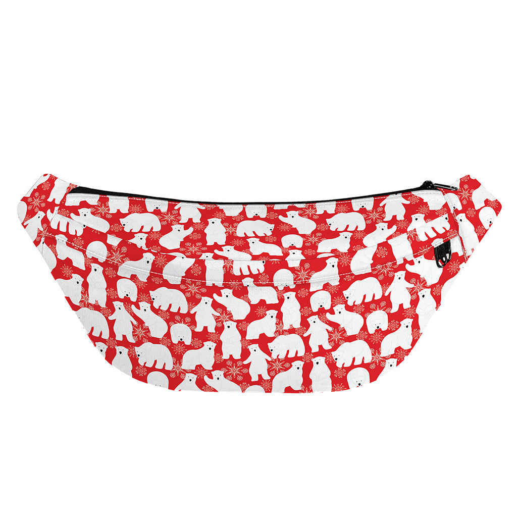 Polar Bear And Snowflake Pattern Print Fanny Pack