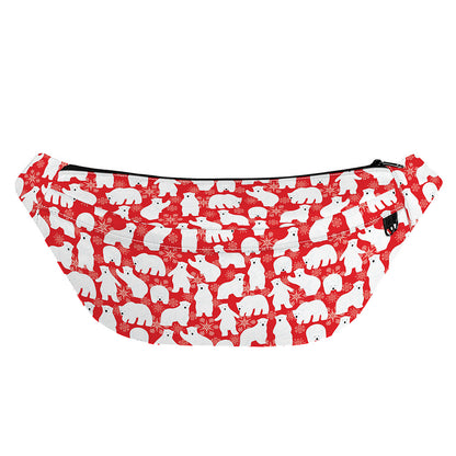Polar Bear And Snowflake Pattern Print Fanny Pack