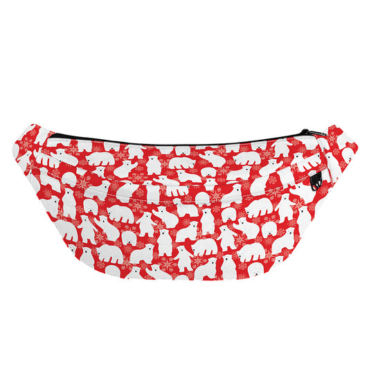 Polar Bear And Snowflake Pattern Print Fanny Pack