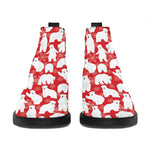 Polar Bear And Snowflake Pattern Print Flat Ankle Boots