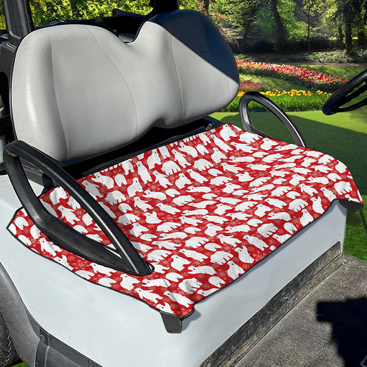 Polar Bear And Snowflake Pattern Print Golf Cart Seat Cover
