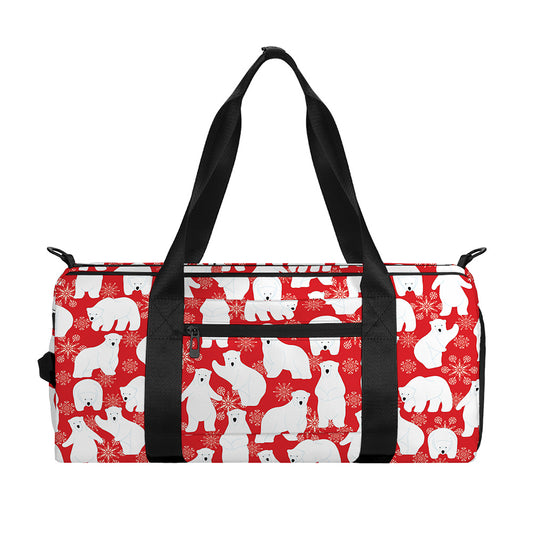 Polar Bear And Snowflake Pattern Print Gym Bag