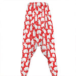 Polar Bear And Snowflake Pattern Print Hammer Pants