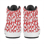 Polar Bear And Snowflake Pattern Print High Top Leather Sneakers