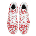 Polar Bear And Snowflake Pattern Print High Top Leather Sneakers