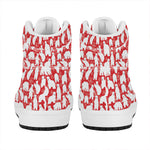 Polar Bear And Snowflake Pattern Print High Top Leather Sneakers
