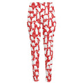 Polar Bear And Snowflake Pattern Print High-Waisted Pocket Leggings