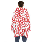 Polar Bear And Snowflake Pattern Print Hoodie Blanket