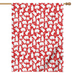 Polar Bear And Snowflake Pattern Print House Flag